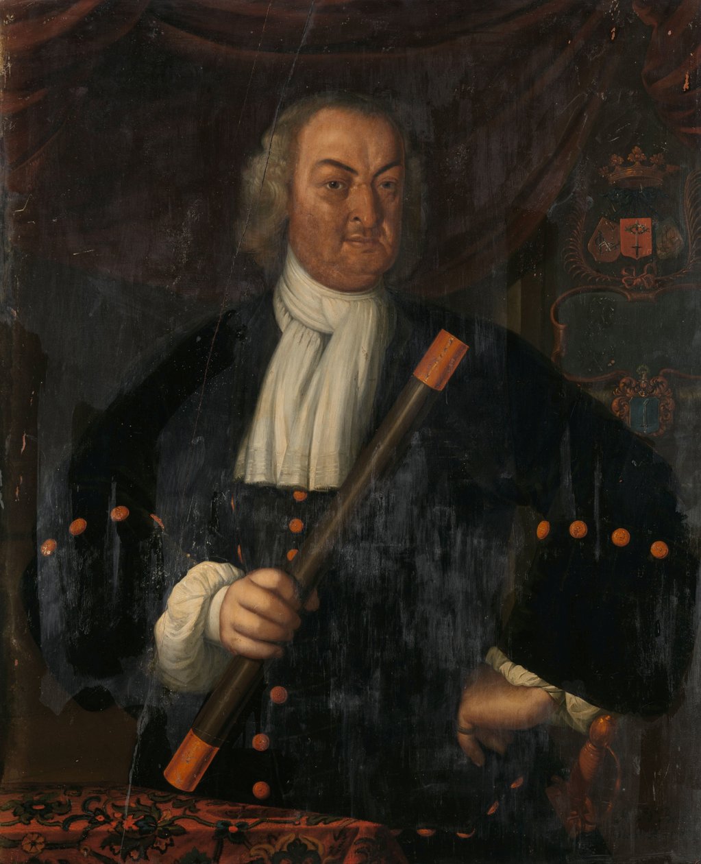 Hendrik Swaardecroon (1718-1725) Porträtt av Hendrik Swaardecroon (Hendrick Zwaardecroon), generalguvernör i Nederländska Ostindien av Hendrik van den Bosch
