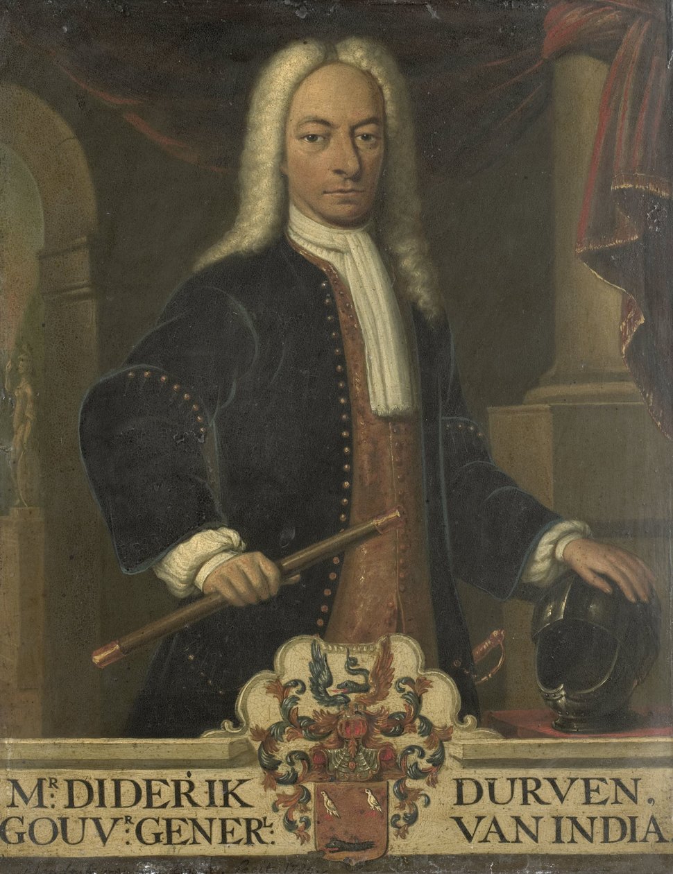 Porträtt av Diederik van Durven, generalguvernör i Nederländska Ostindien av Hendrik van den Bosch