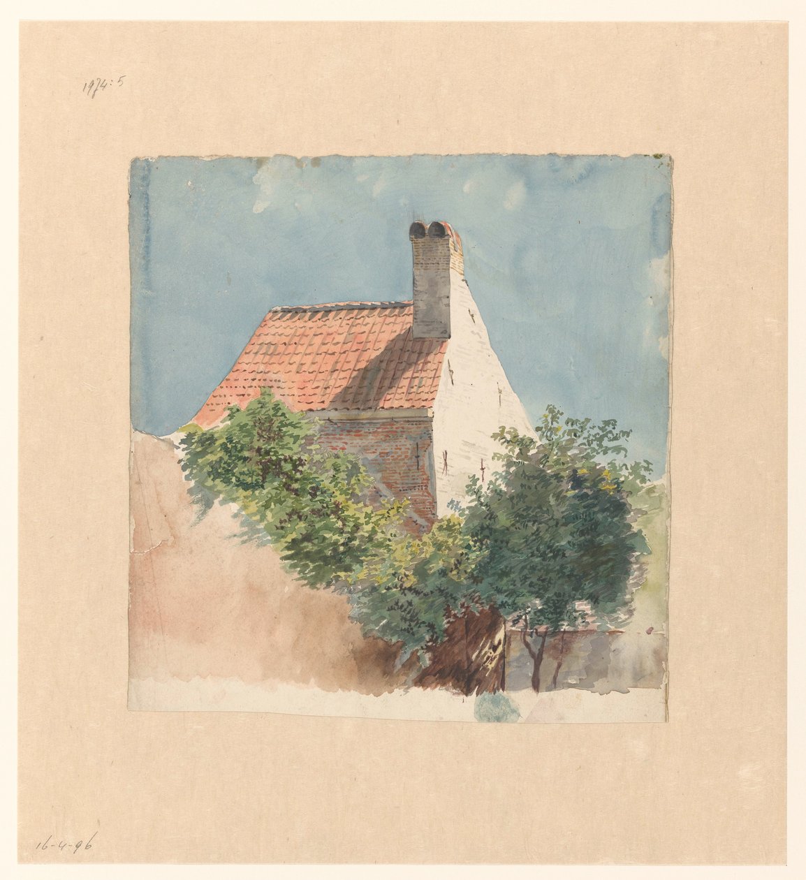 Studie av ett tegelhus av Hendrik van der Burgh