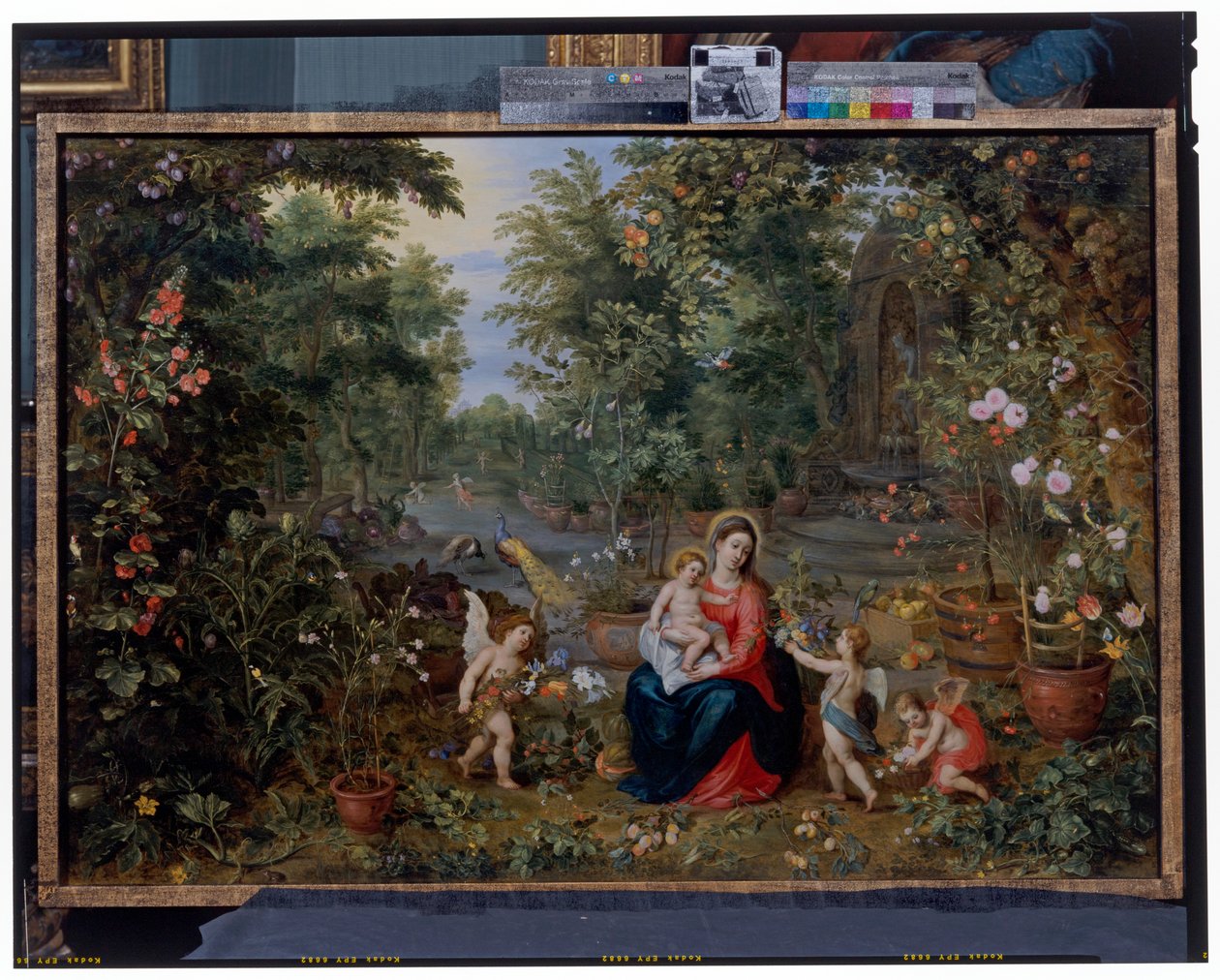 Jungfrun Och Barnet Sitter I En Trädgård Med Putti, Fåglar Och Djur av Hendrik van the Elder Balen
