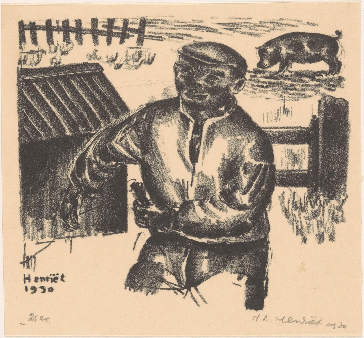 Bonde vid en lada av Henk Henriët