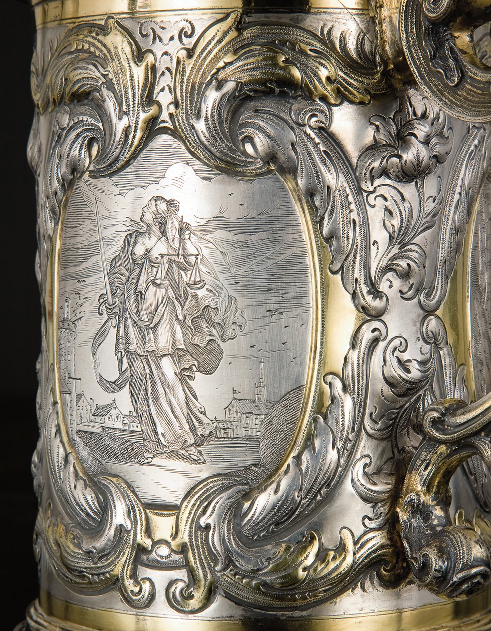 Detalj av en kruka, Danzig, ca 1670 (paket förgyllt silver) (se även 469708 och 469710) av Hennick (attr. to) Probst