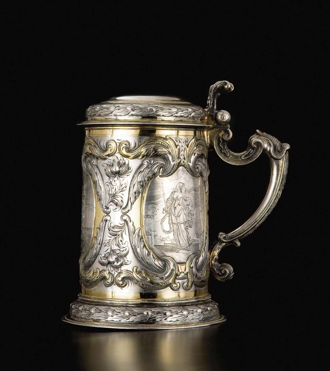 Tankard, Danzig, c.1670 (paket förgyllt silver) (se även 469709 och 469710) av Hennick (attr. to) Probst