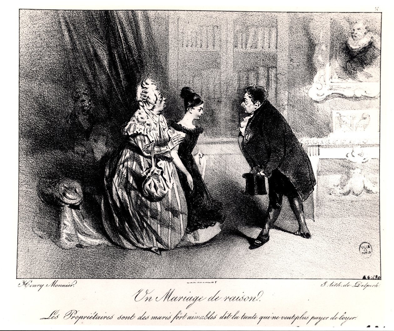 Ett skenäktenskap, c. 1840 av Henri Bonaventure Monnier