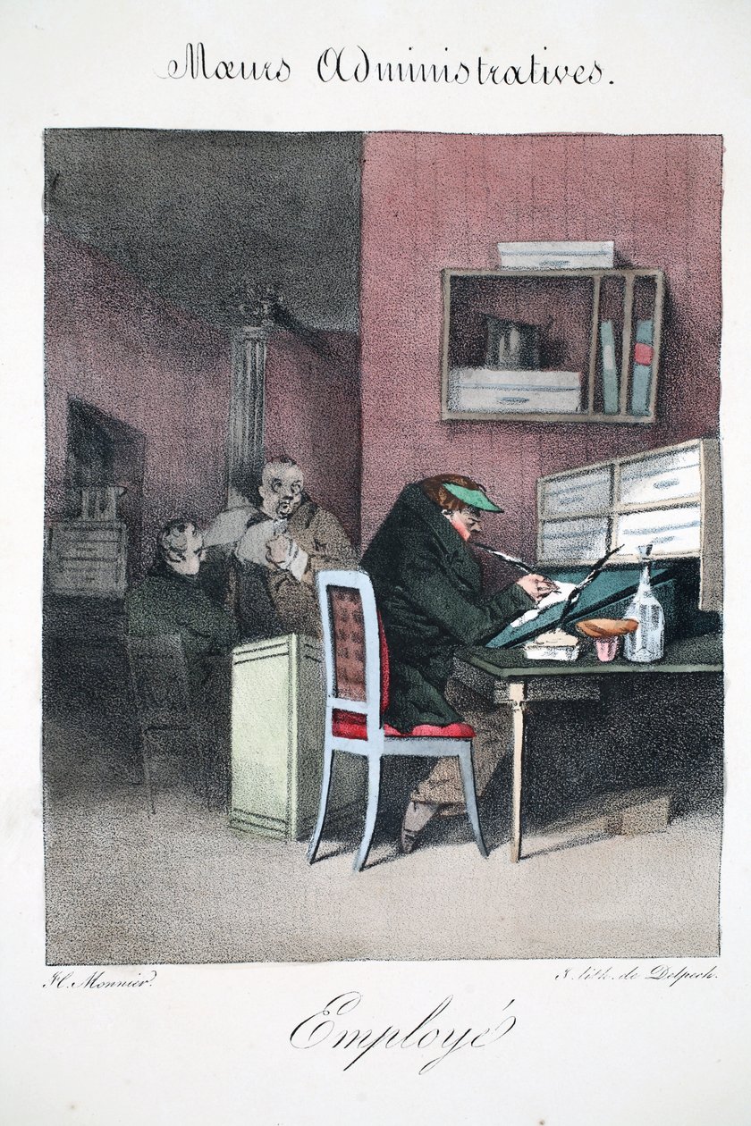 Anställd, illustration ur "Moeurs Administratives, Dessinées D