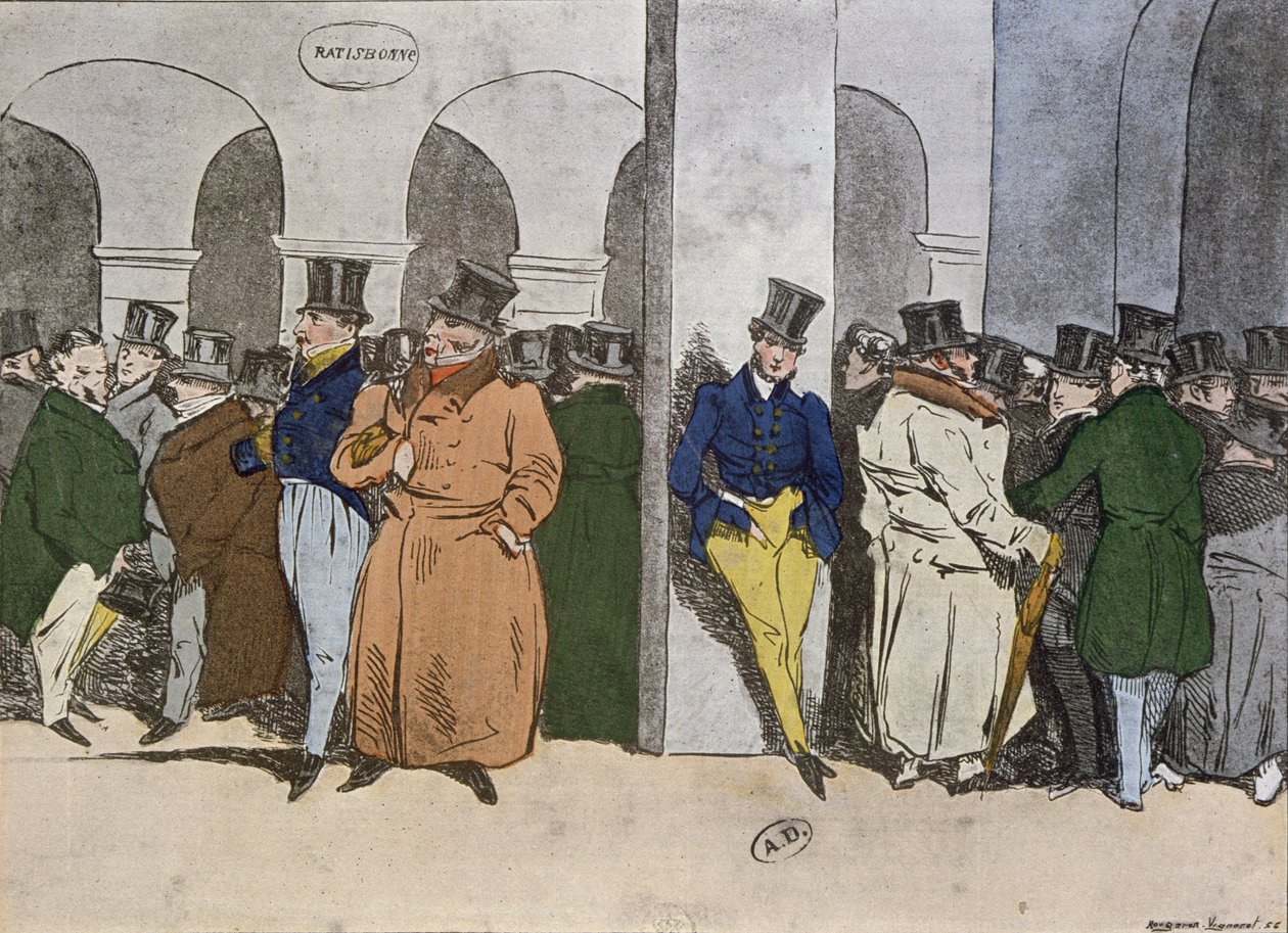 Börsen, graverad av Rougeron-Vignerot, 1856 av Henri Bonaventure Monnier