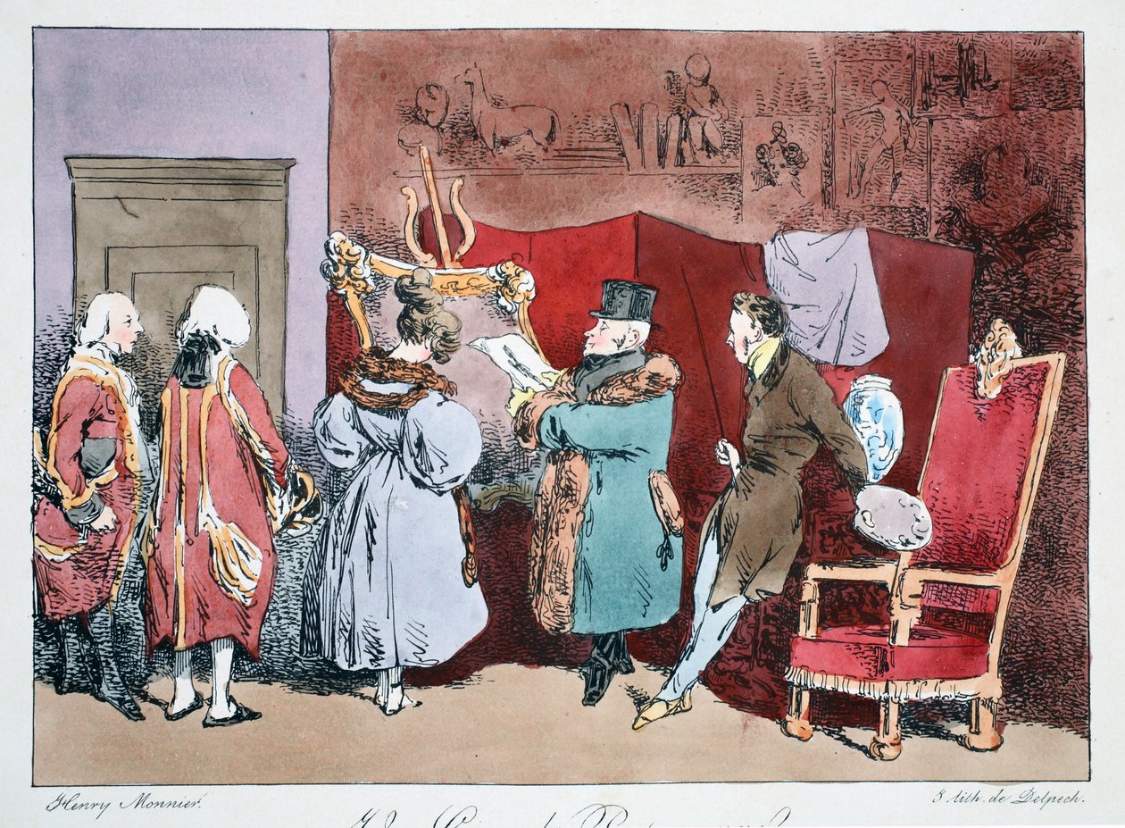 Un Grand Personnage, ca 1828 (handkolorerad litografi) av Henri Bonaventure Monnier