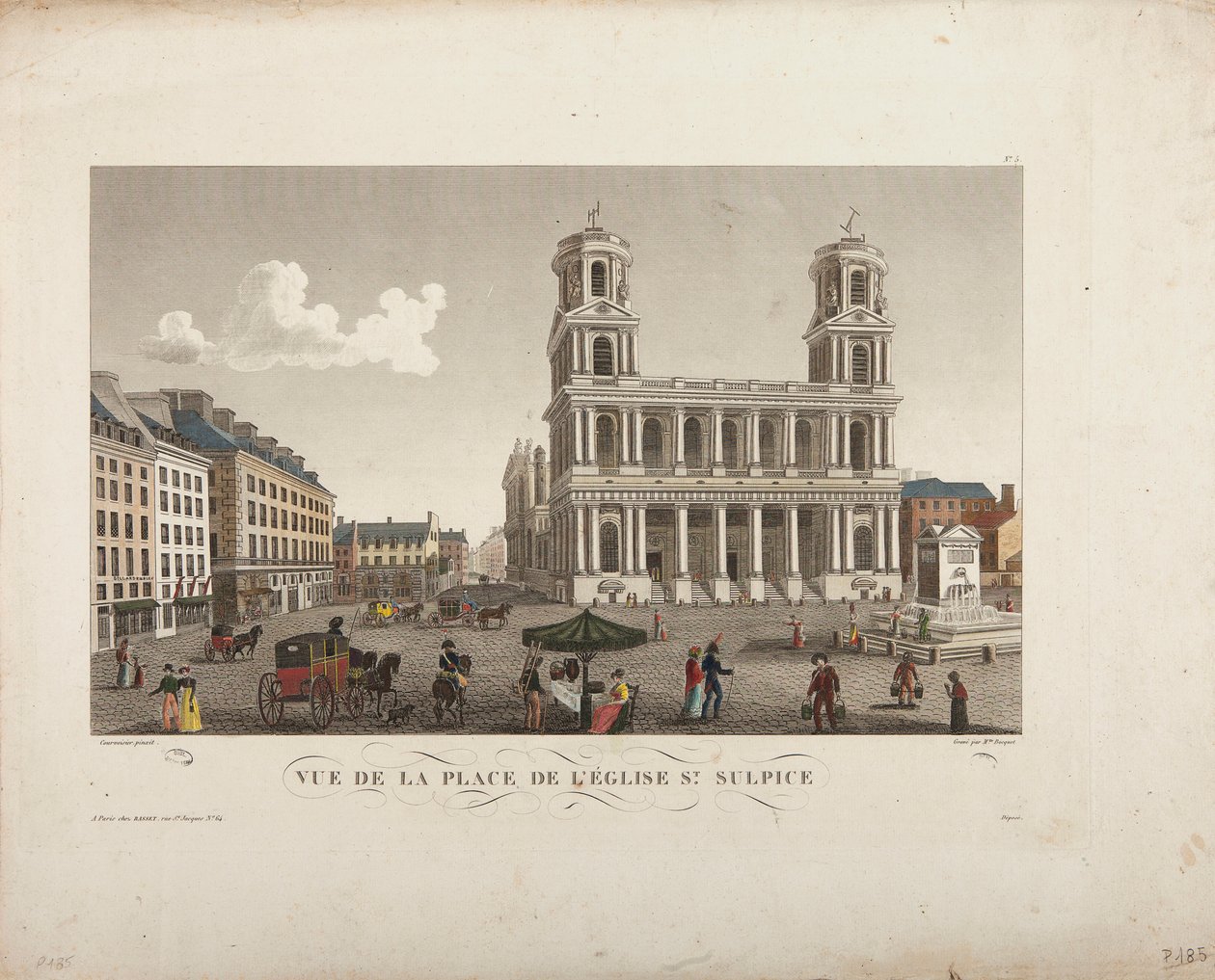 Utsikt över torget i kyrkan Saint-Sulpice av Henri Courvoisier Voisin
