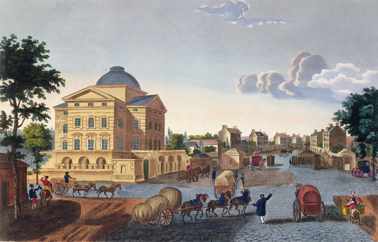 Barriere du Roule, ca 1815-20 (färggravyr) av Henri Courvoisier Voisin