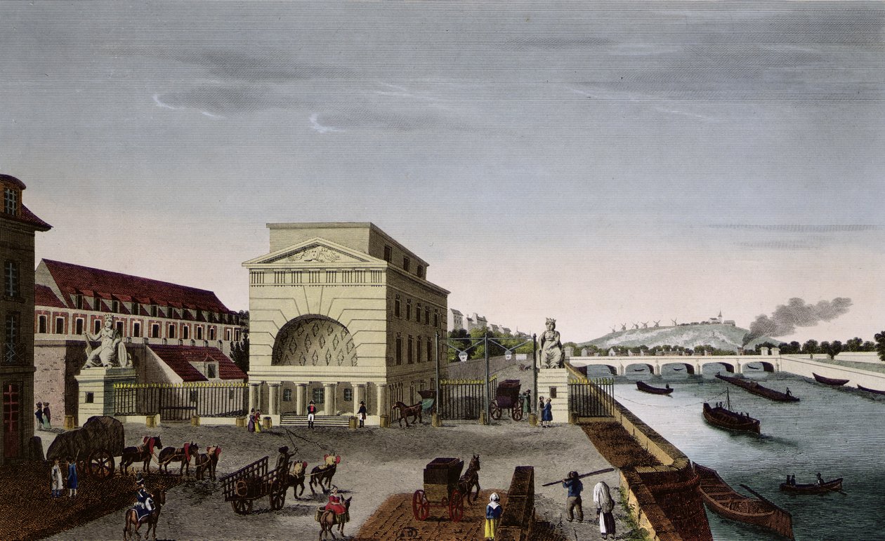 Barriere de Passy, ca 1815-20 (färggravyr) av Henri Courvoisier Voisin