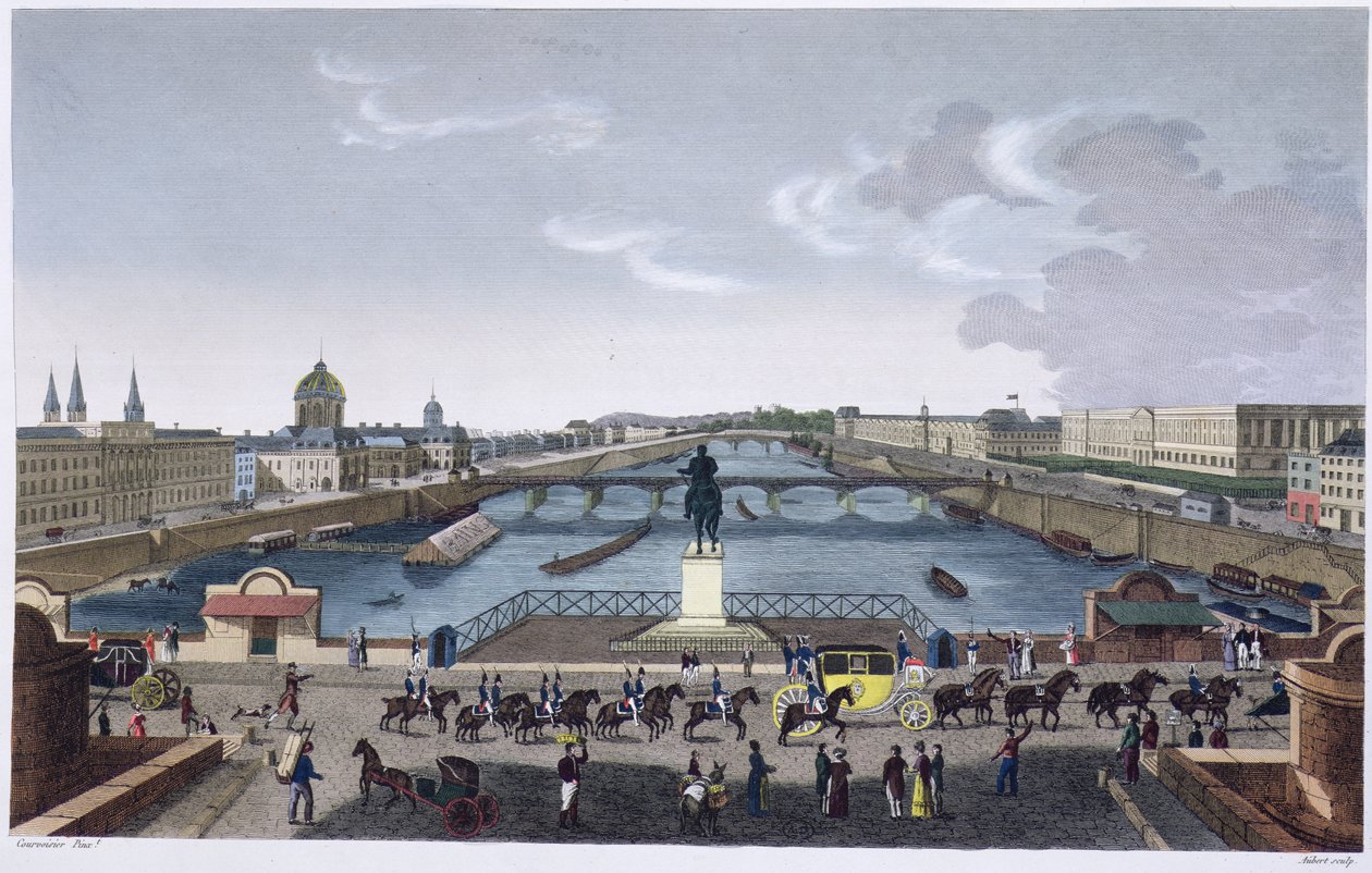 Pont Neuf. c.1815-20 (färggravyr) av Henri Courvoisier Voisin