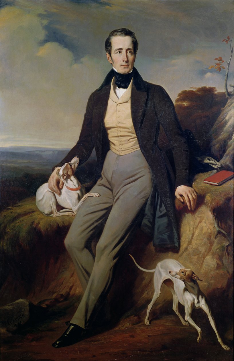 Porträtt av Alphonse de Lamartine (1790-1869) 1830 av Henri Decaisne