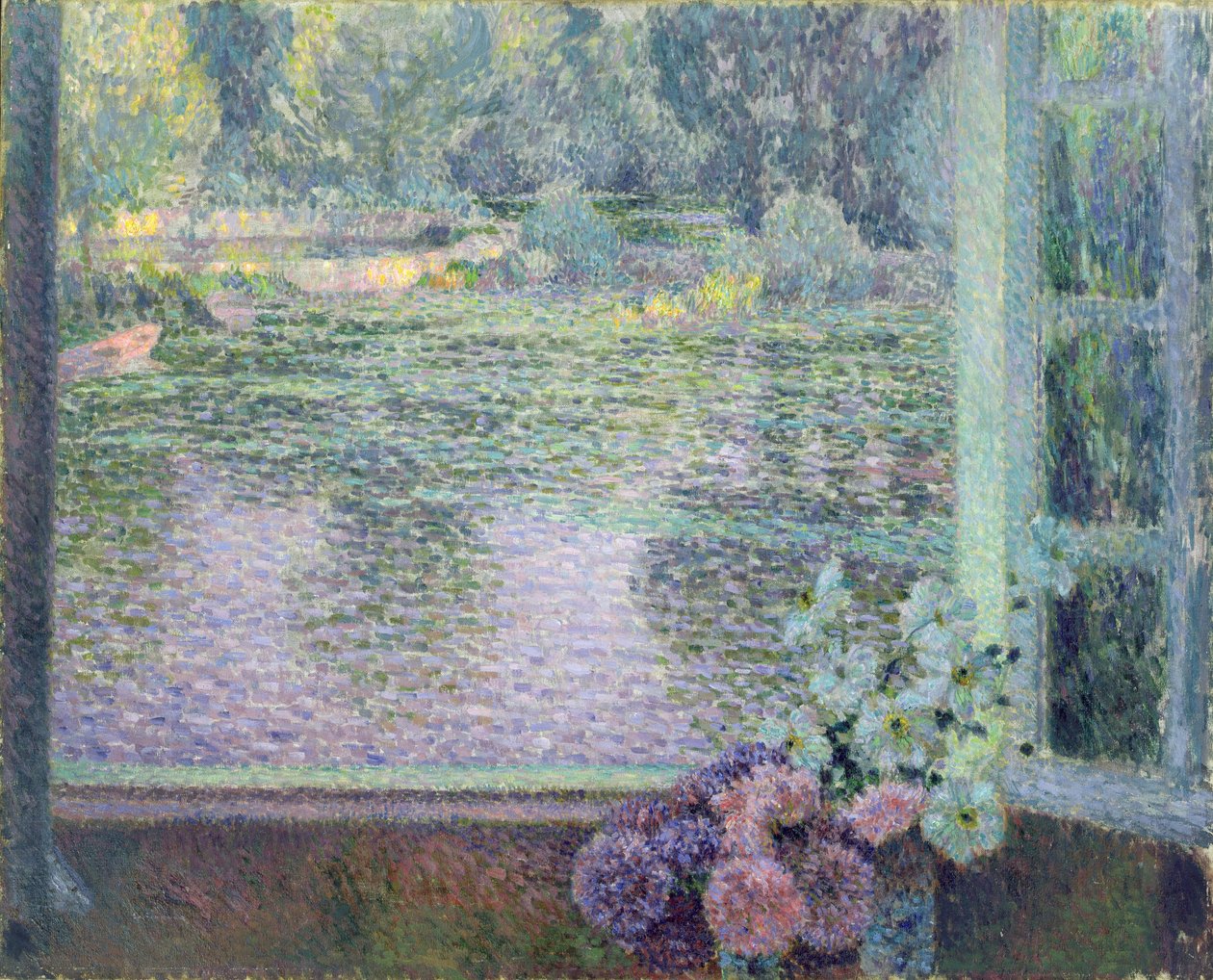 Ett fönster mot floden, 1908 av Henri Eugene Augustin Le Sidaner