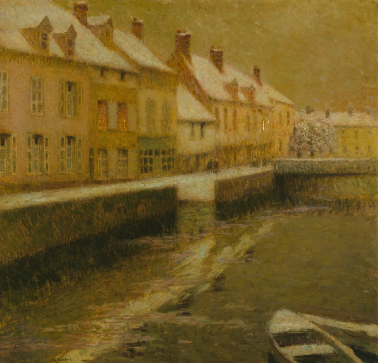 Kanal i Brygge, vinter av Henri Eugene Augustin Le Sidaner