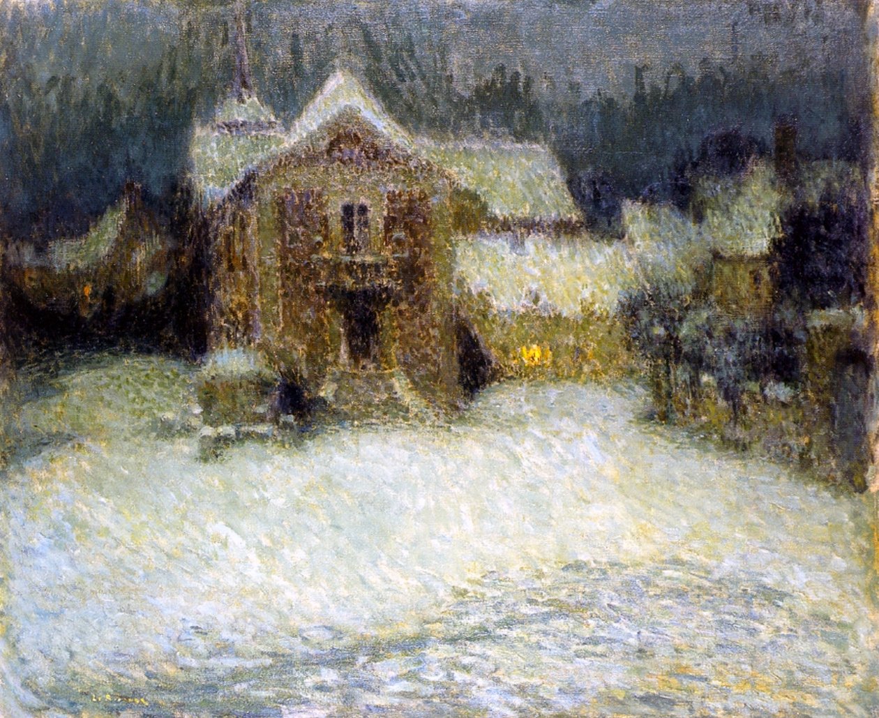 Snö vid Gerberoy, 1910 av Henri Eugene Augustin Le Sidaner