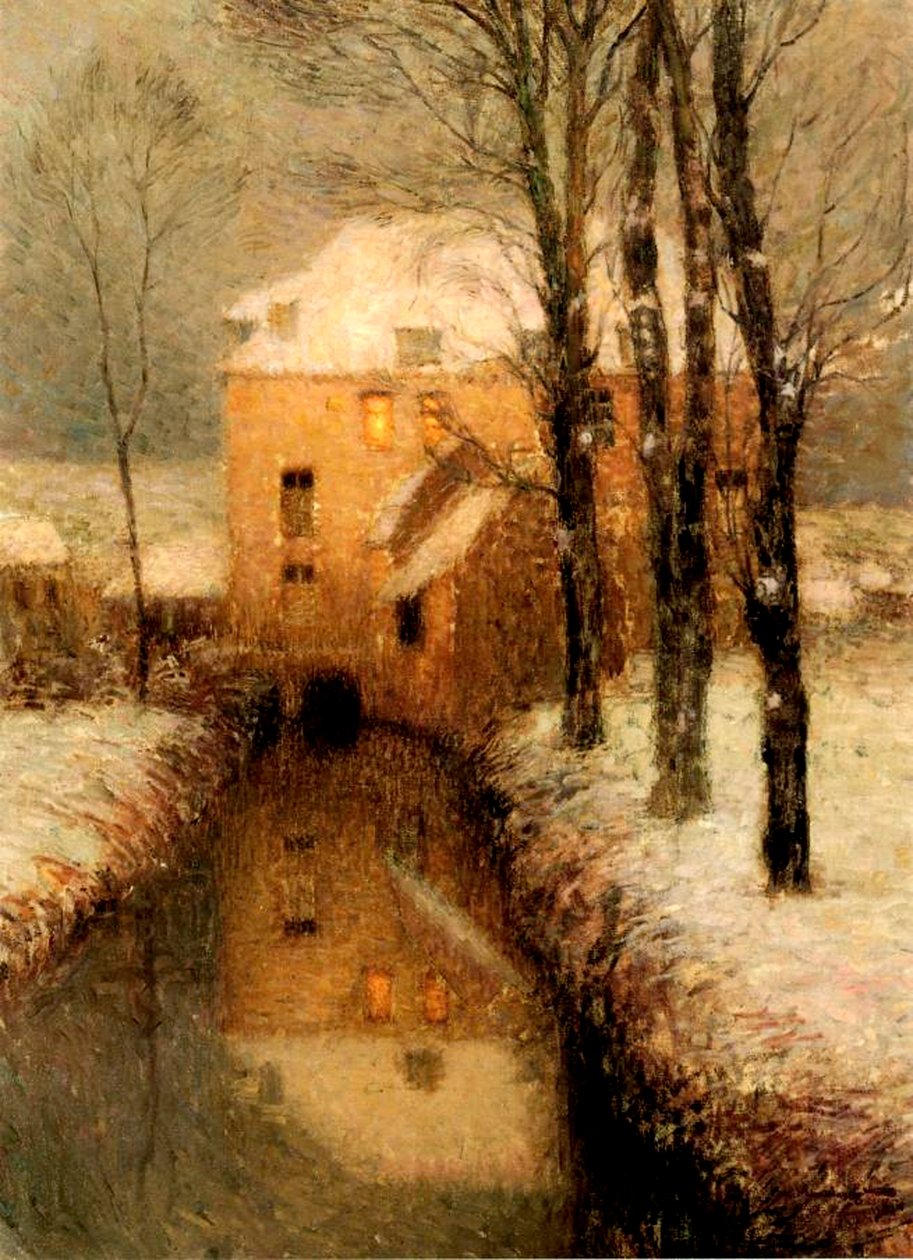 Kanalen på vintern, 1901 av Henri Eugene Augustin Le Sidaner