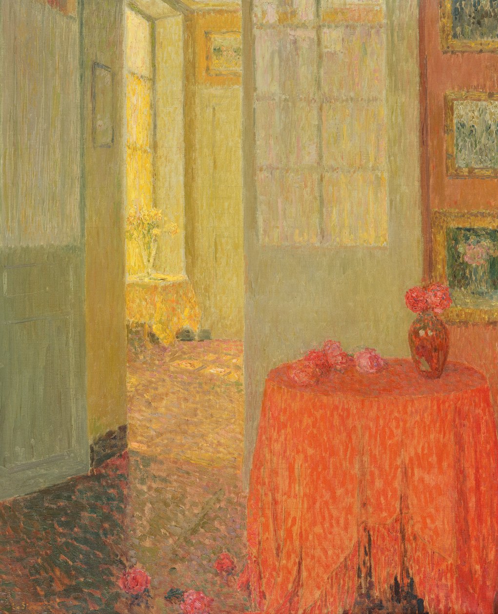 Den röda duken, Versailles, ca 1931 av Henri Eugene Augustin Le Sidaner