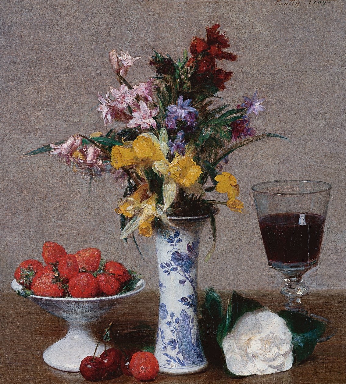 Le Bouquet de fiançailles av Ignace Henri Jean Fantin Latour