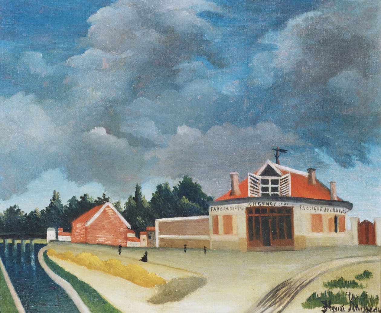 Stolsfabriken i Alfortville, ca 1897 (se även 309518) av Henri Rousseau