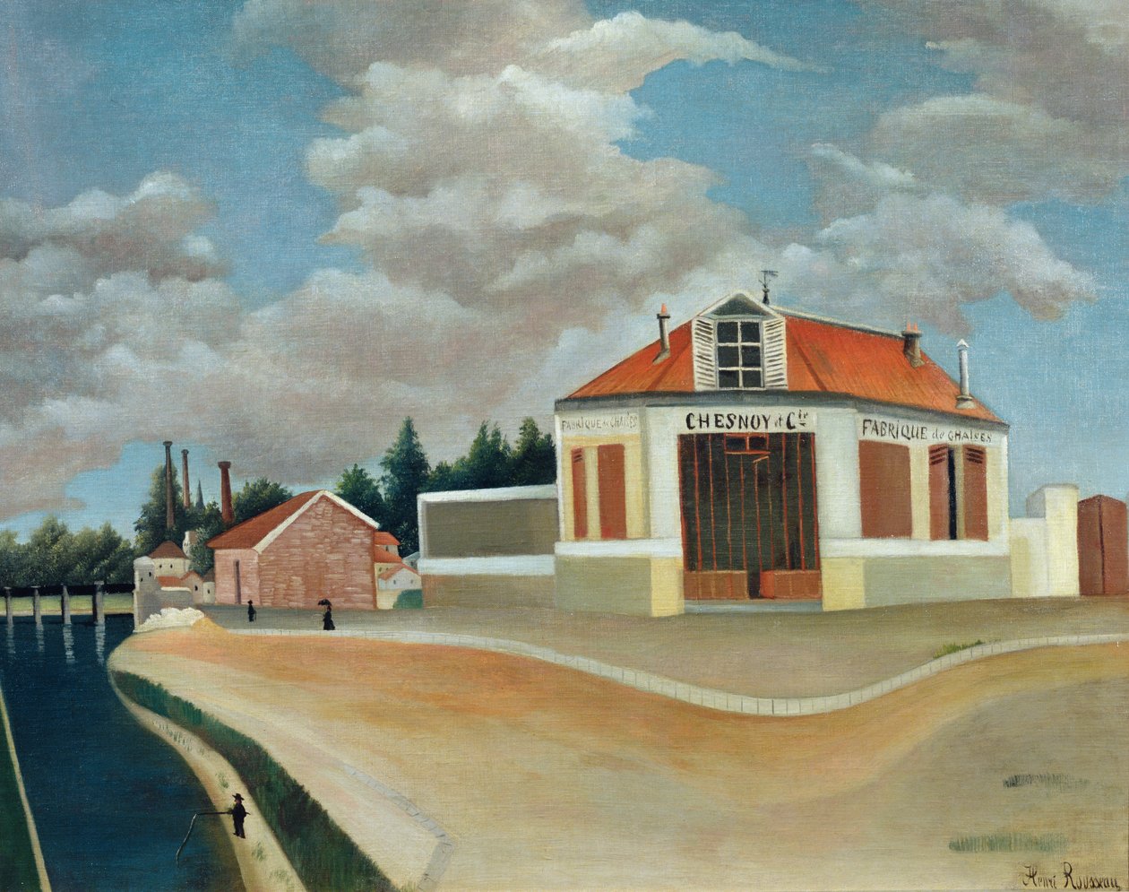 Stolsfabriken i Alfortville, ca 1897 (se även 309519) av Henri Rousseau
