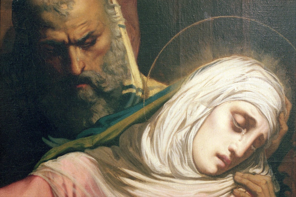 Jungfru Maria vid korsets fot, 1847 (detalj) (se även 248129 och 252683) av Henri Lehmann