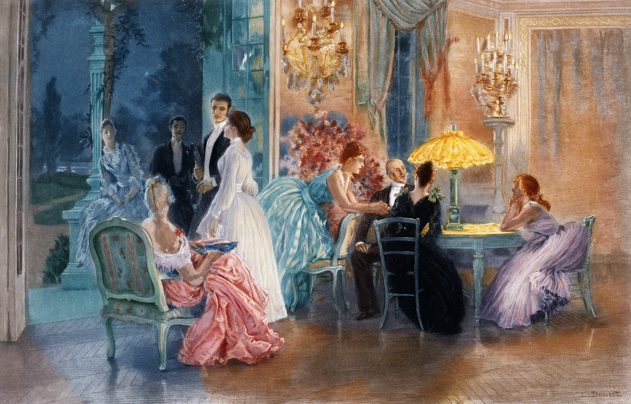 Kväll på slottet, 1890 av Henri Lucien Doucet