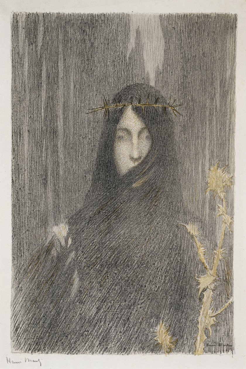 Tete de femme (Kvinnans huvud), 1897 (litografi i färger) av Henri Martin