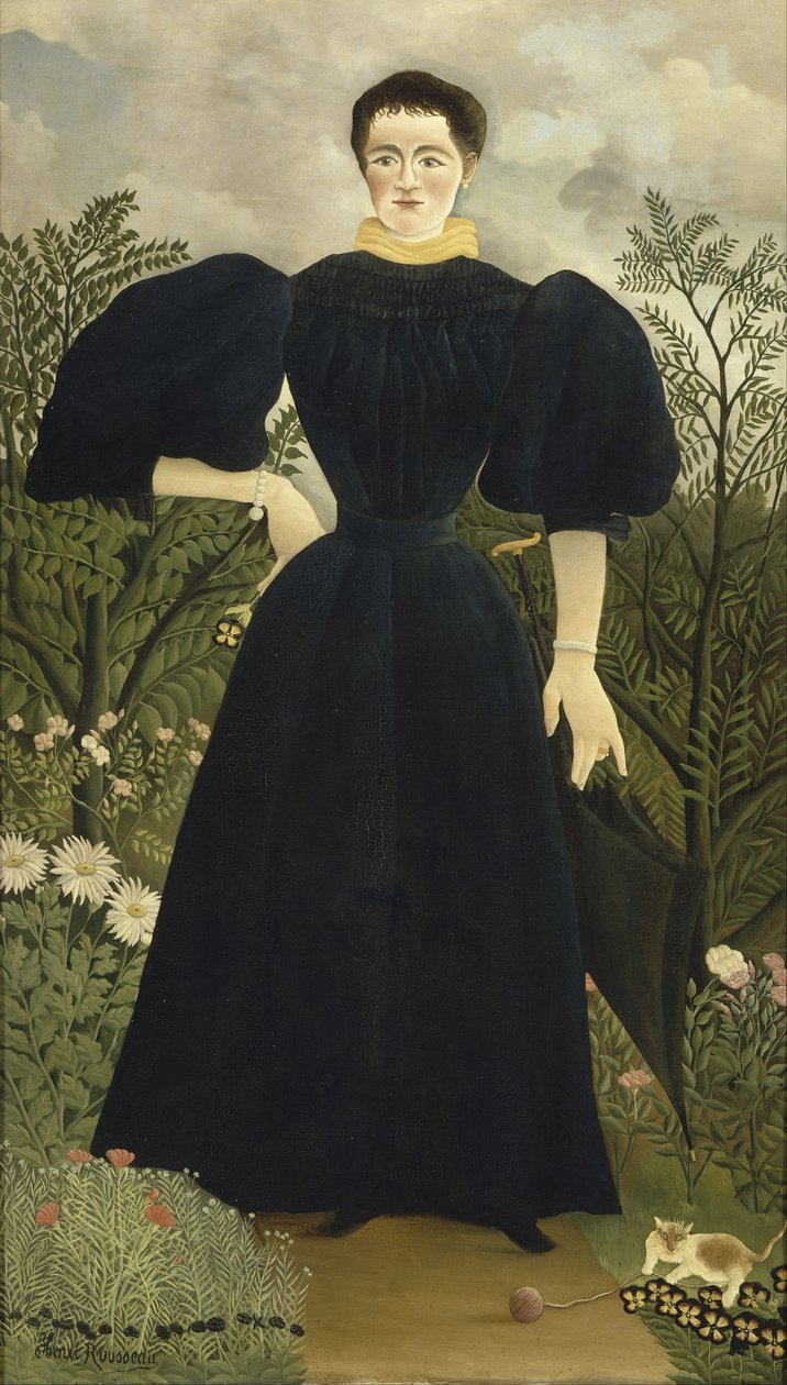 Porträtt av Madame M; av Henri Rousseau