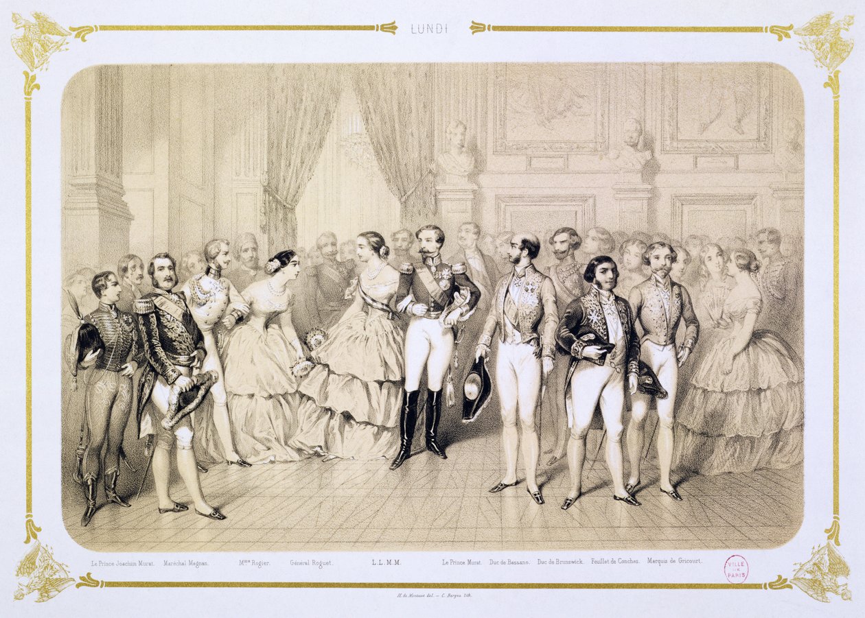Domstolsreception på Tuilerierna, Paris, 1854 av Henri de Montaut