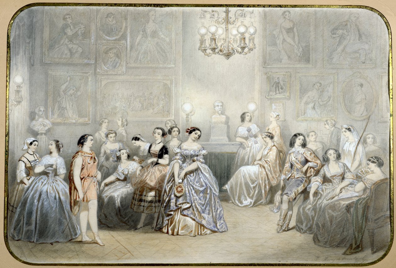 Skådespelerskan Mlle Rachel i foajén till Comedie Francaise av Henri de Montaut