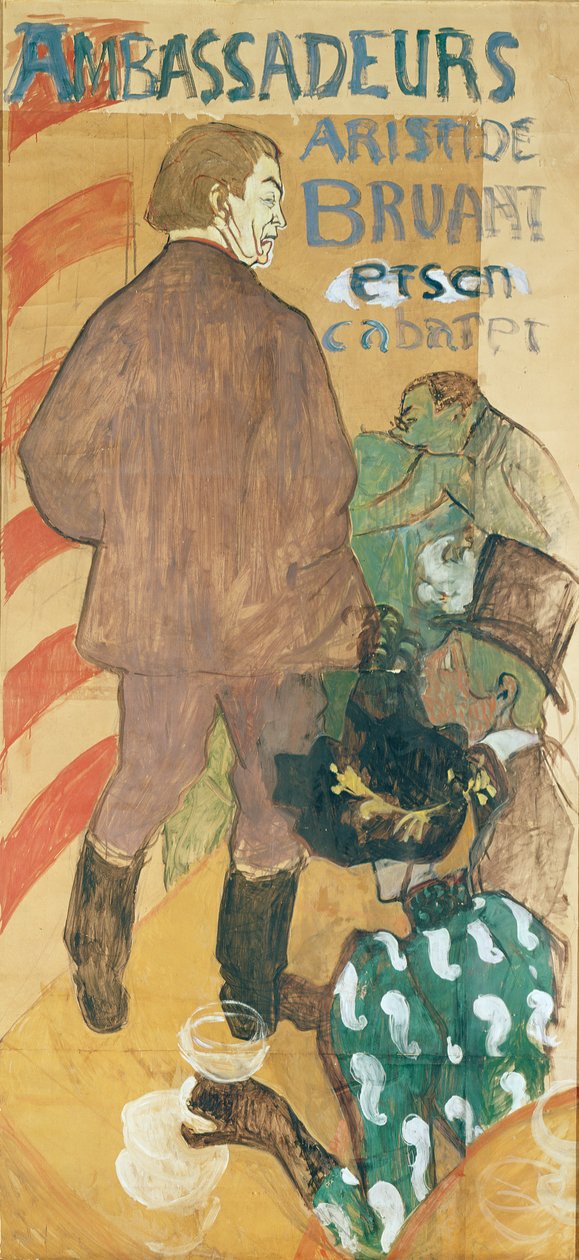 Ambassadeurs, Aristide Bruant et his Cabaret, 1892 (olja på kort) av Henri de Toulouse Lautrec