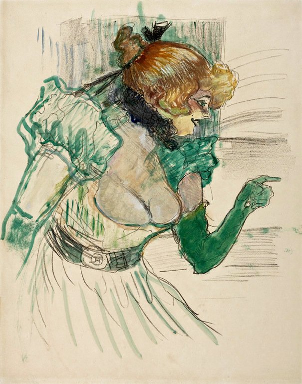 Artista com Luvas Verdes av Henri de Toulouse Lautrec