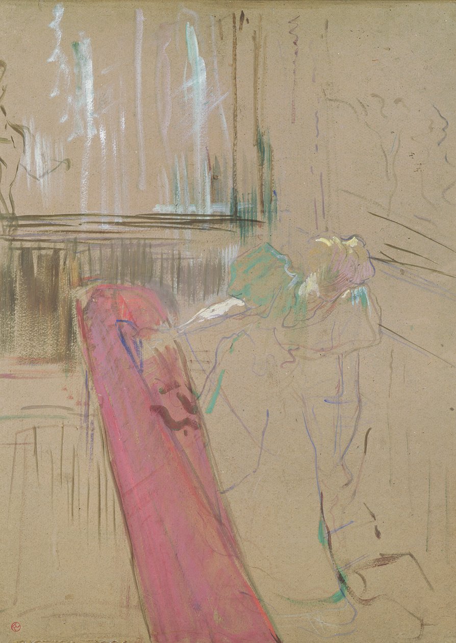 På toppen av trappan i Rue des Moulins, 1893 (olja på kort) av Henri de Toulouse Lautrec