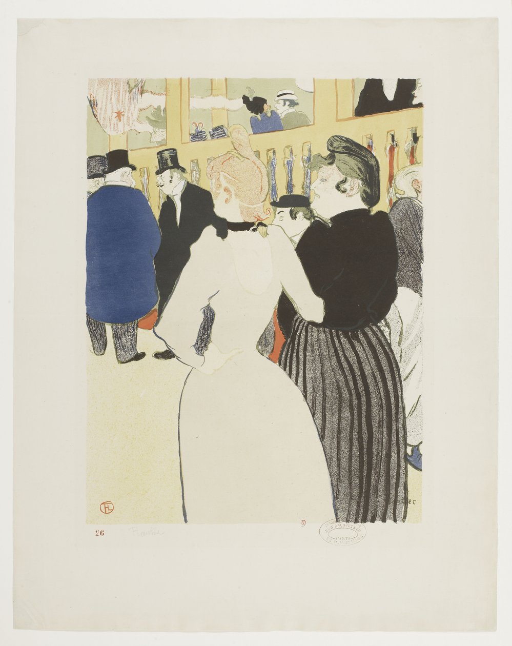 På Moulin Rouge, la Goulue och hennes syster av Henri de Toulouse Lautrec