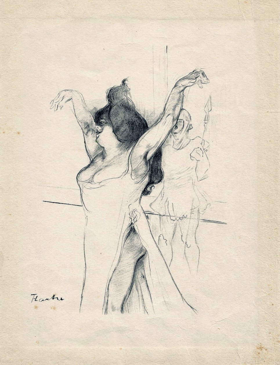 Dessin de Toulouse  av Henri de Toulouse Lautrec