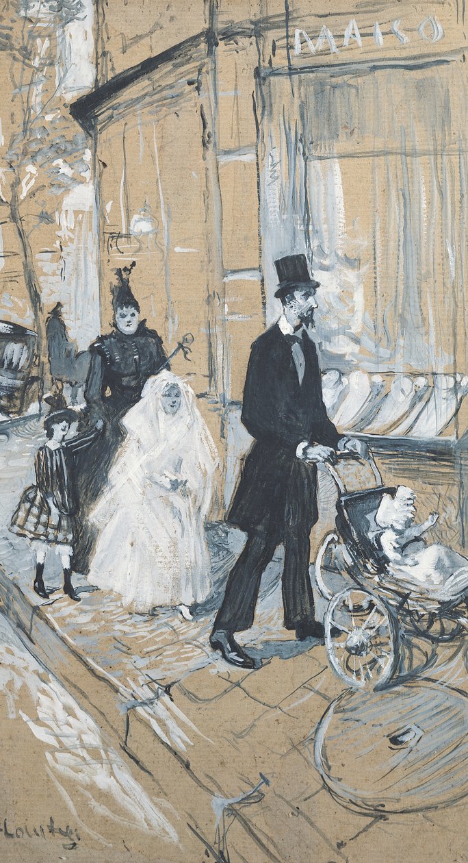 Första nattvardsdagen, 1888 (grisaille på kartong) av Henri de Toulouse Lautrec