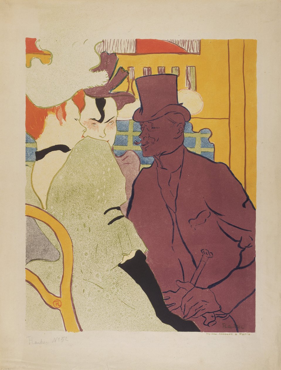 Flirt (An Englishman at the Moulin Rouge) av Henri de Toulouse Lautrec