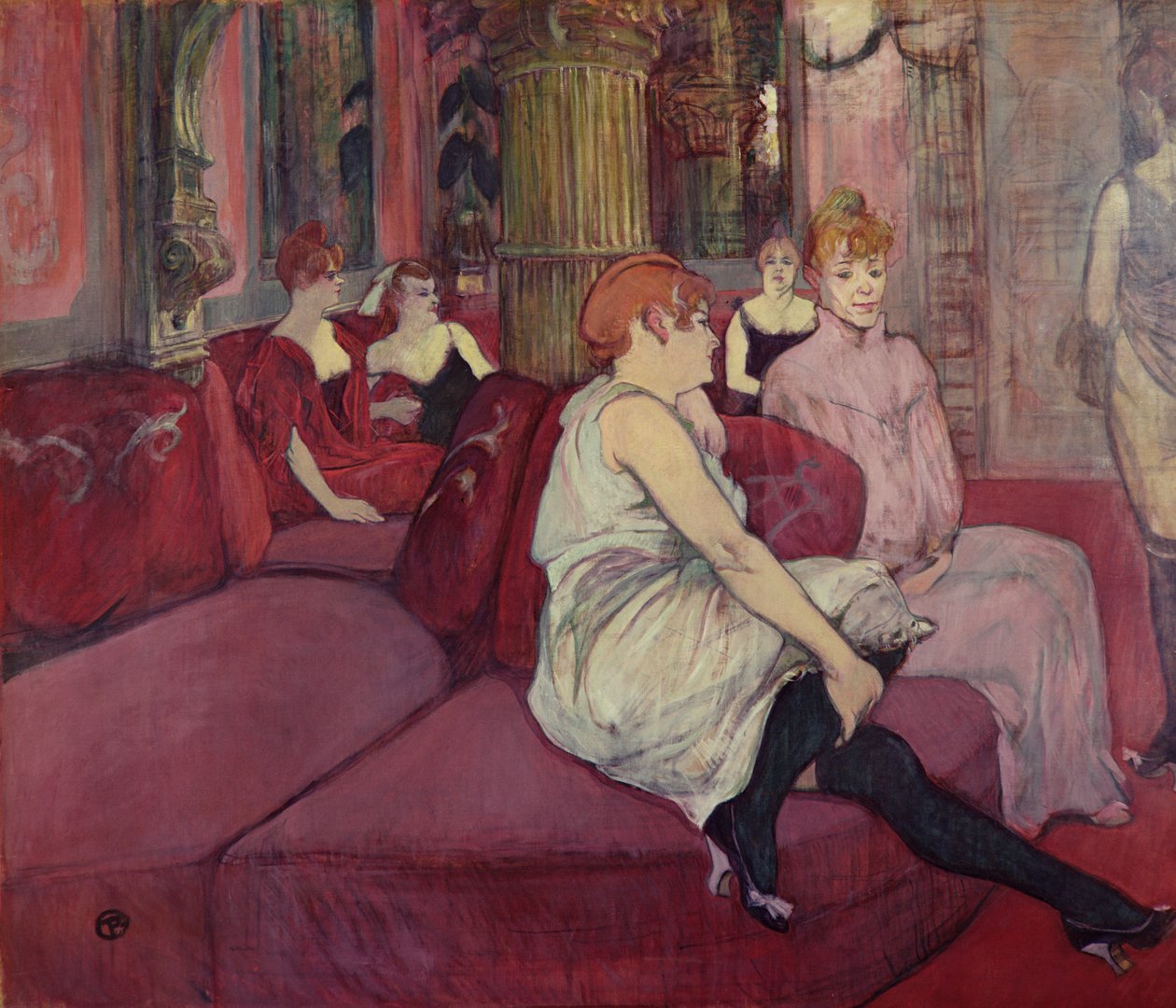 I salongen på Rue des Moulins, 1894 (kol och olja på duk) av Henri de Toulouse Lautrec