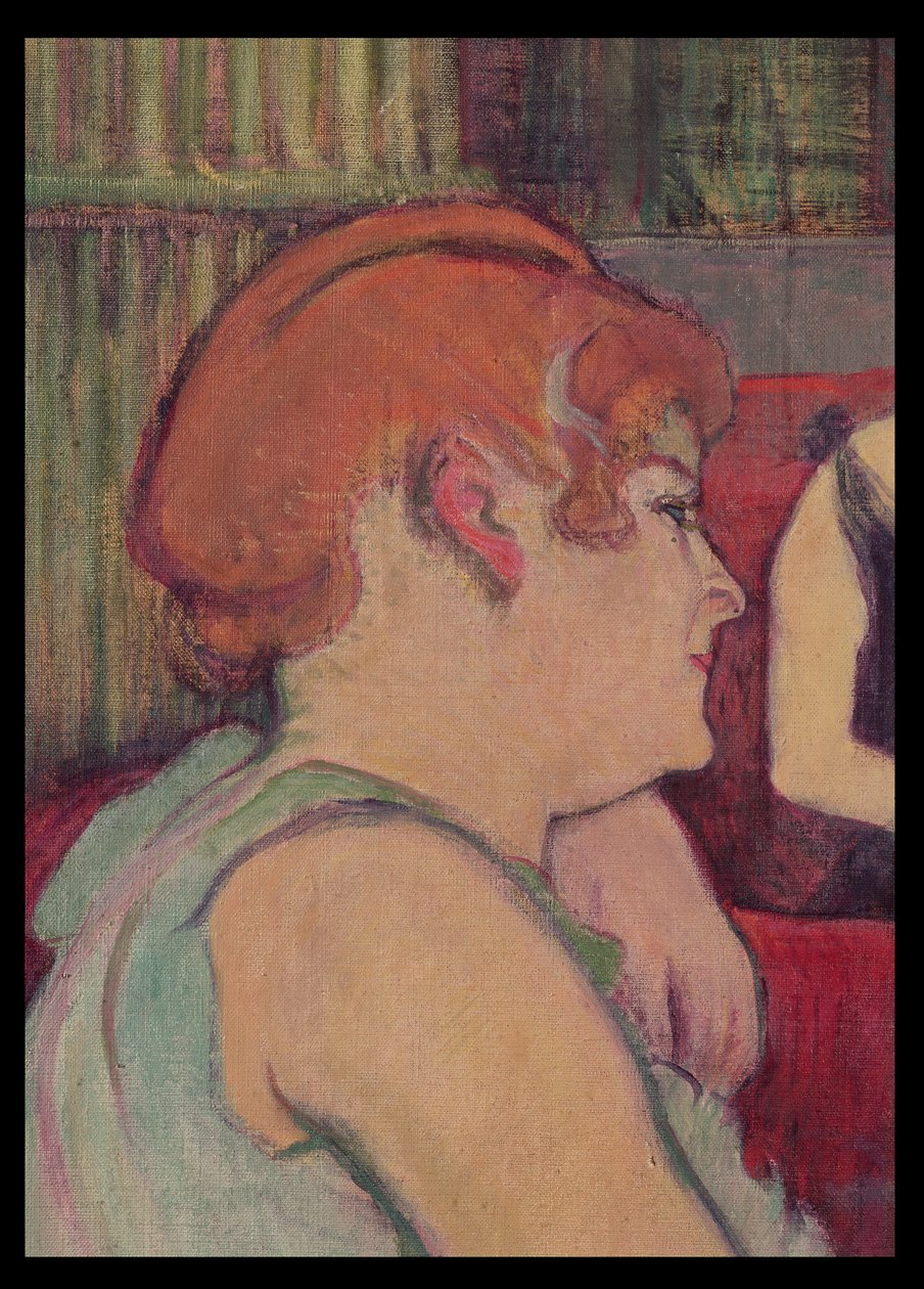 I salongen vid Rue des Moulins, detalj av en av kvinnorna, 1894 (kol och olja) av Henri de Toulouse Lautrec