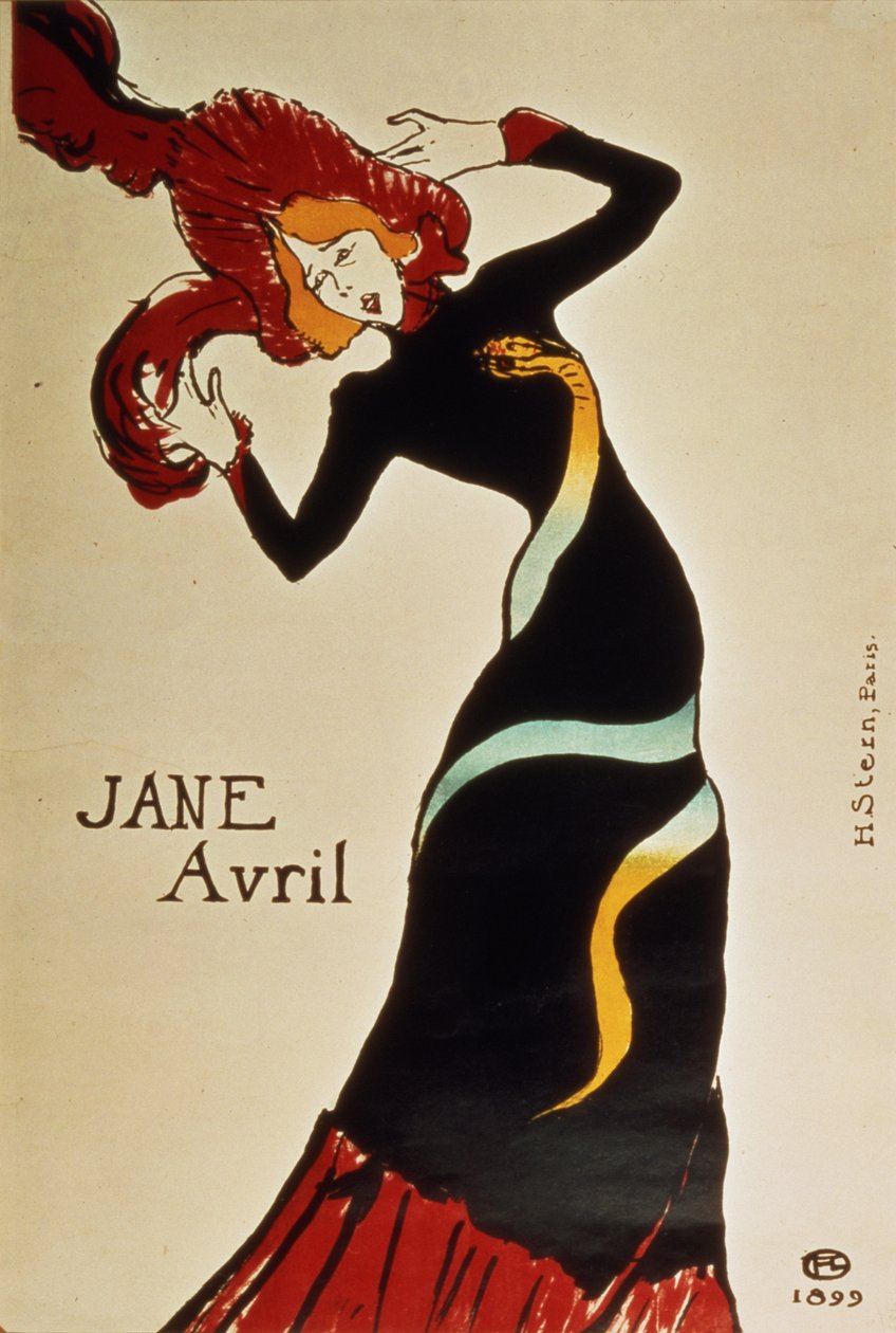 Jane Avril (1868-1943) 1899 av Henri de Toulouse Lautrec