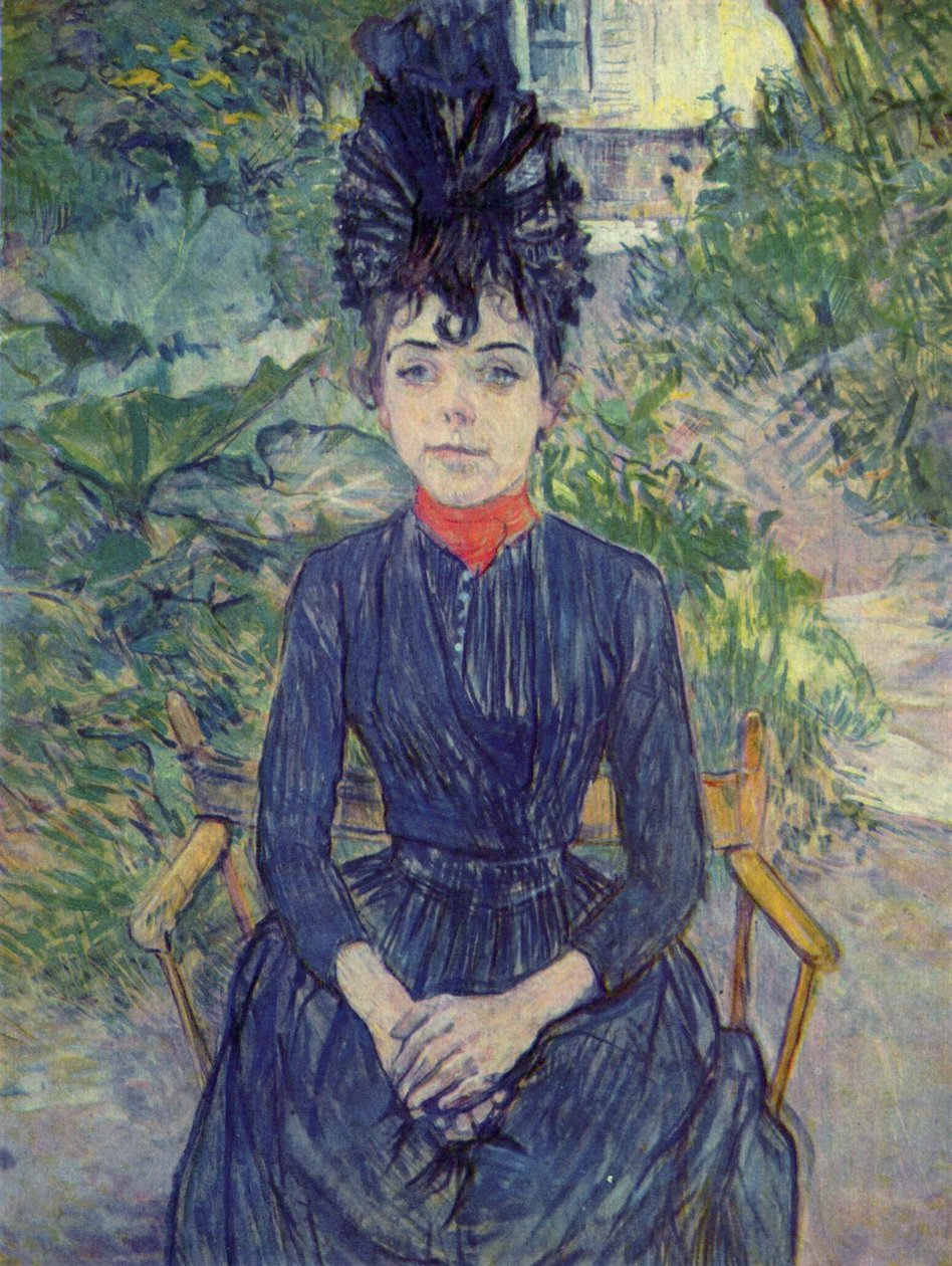 Justine Dieuhl im Garten  av Henri de Toulouse Lautrec