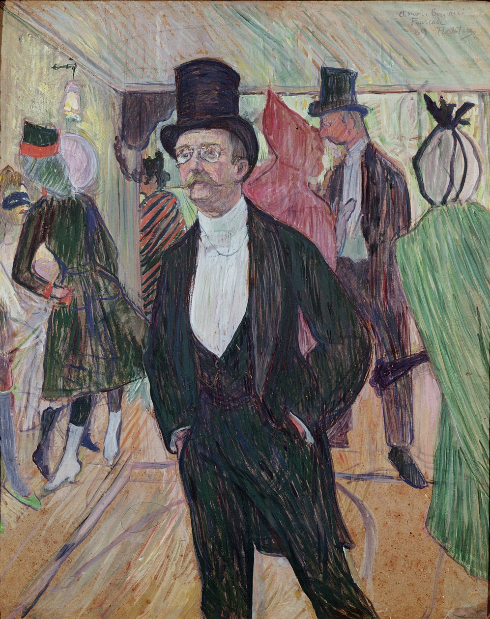 Monsieur Fourcade, 1889 (gouache och pastell på kartong) av Henri de Toulouse Lautrec