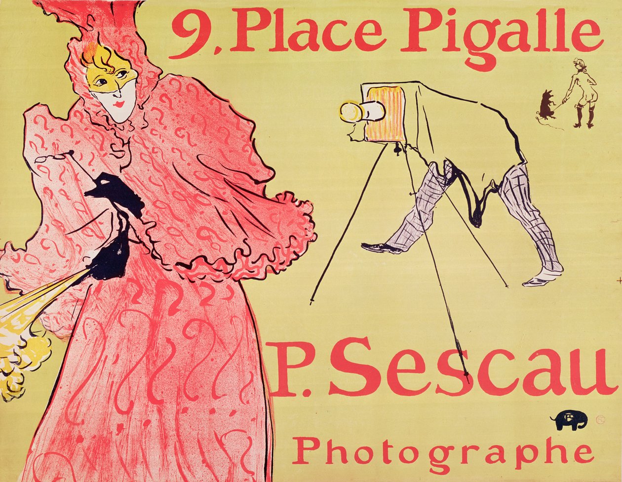 P. Sescau Photographe (affisch), 1894 (litografi i fem färger med pensel, krita och stänkteknik) av Henri de Toulouse Lautrec