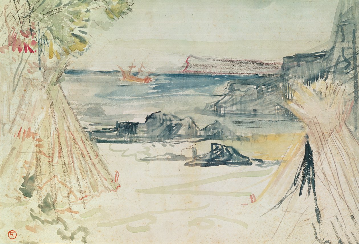 Paul och Virginie, 1896 (akvarell och blyerts på papper) av Henri de Toulouse Lautrec