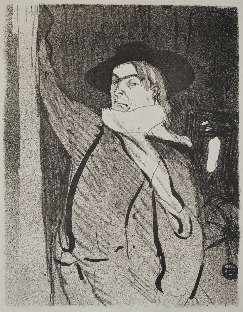 Porträtt av Aristide Bruant (ca 1895-1900) av Henri de Toulouse Lautrec