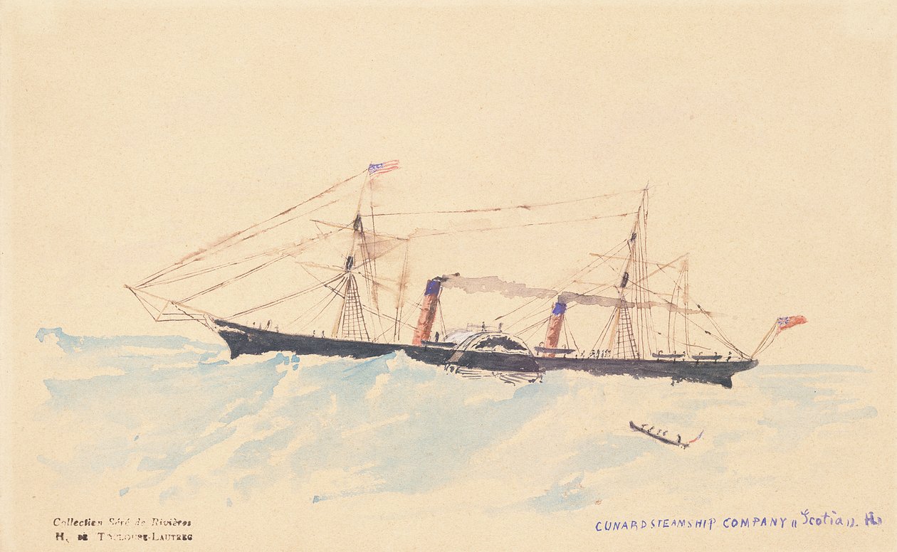 Cunards ångfartyg "Scotia", ca 1879-80 av Henri de Toulouse-Lautrec