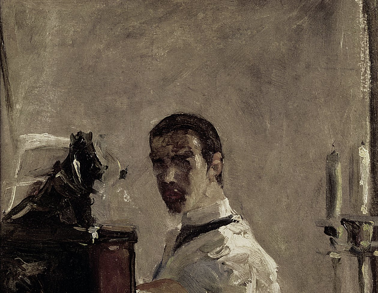 Självporträtt, 1880 (detalj av 37178) av Henri de Toulouse Lautrec