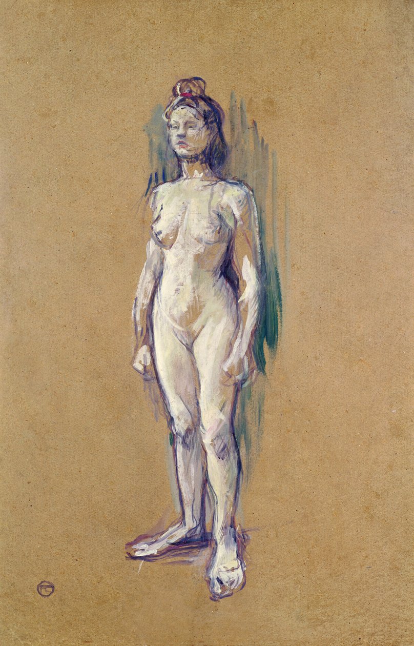 Stående Kvinna Naken av Henri de Toulouse Lautrec