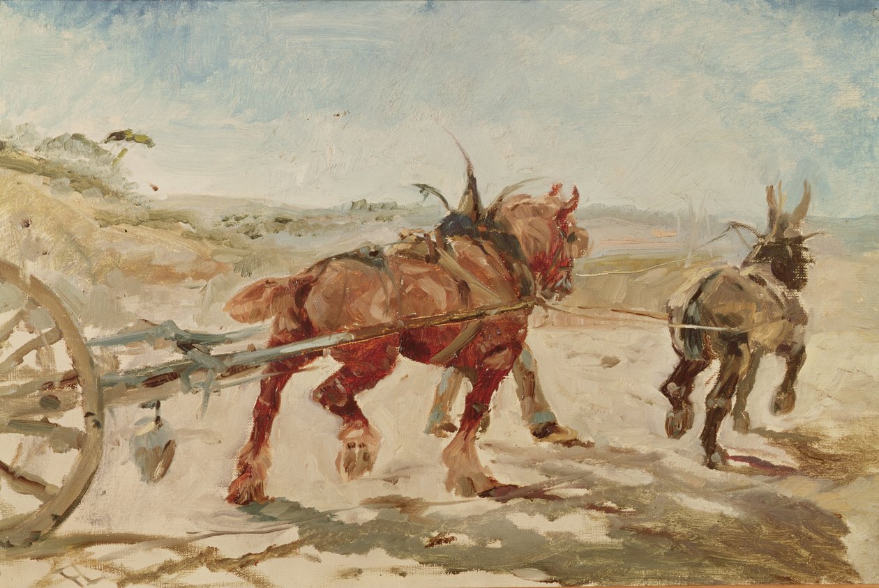 Team av hästar i sele av Henri de Toulouse Lautrec