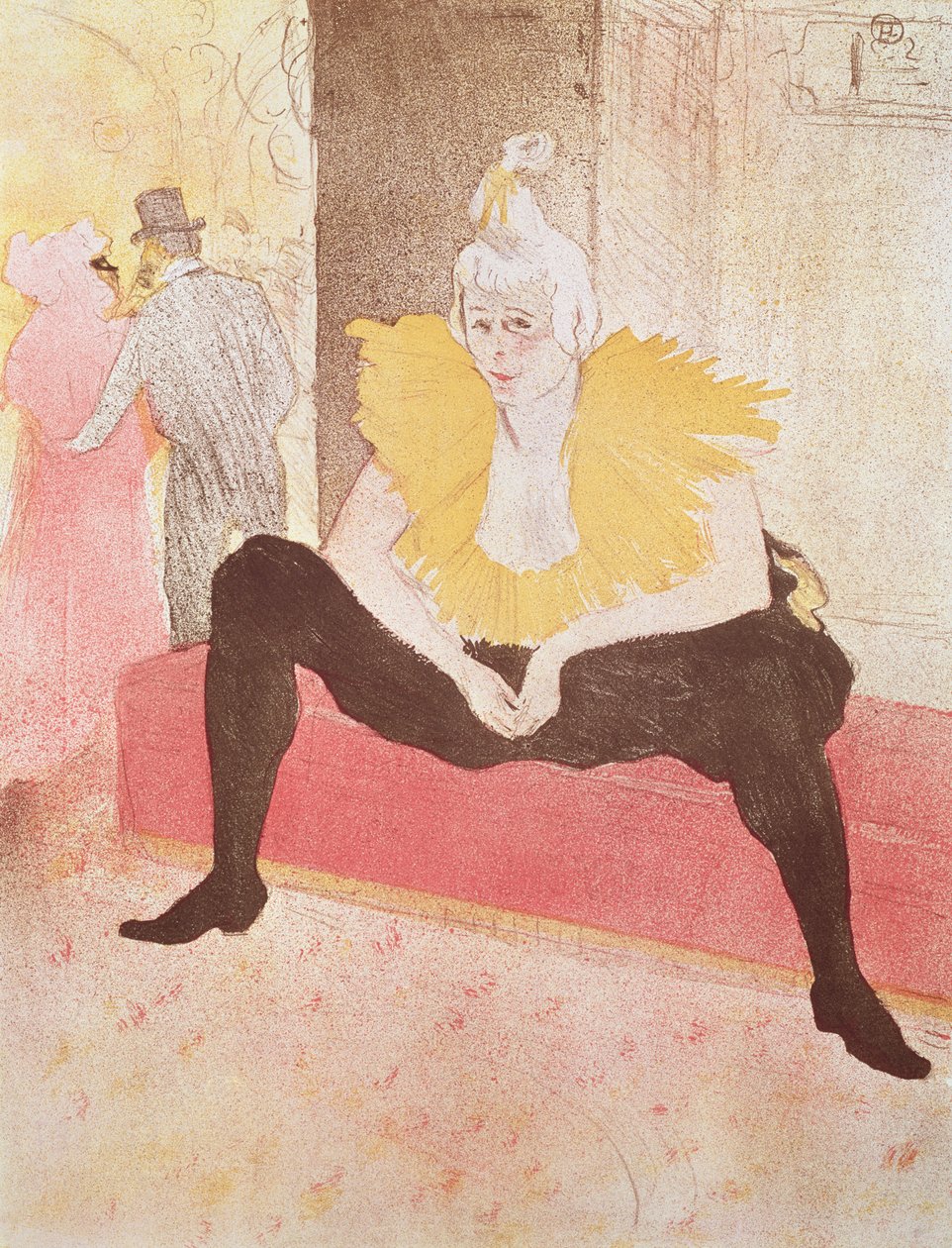 Clownessen Cha-U-Kao sittande, 1896 av Henri de Toulouse Lautrec